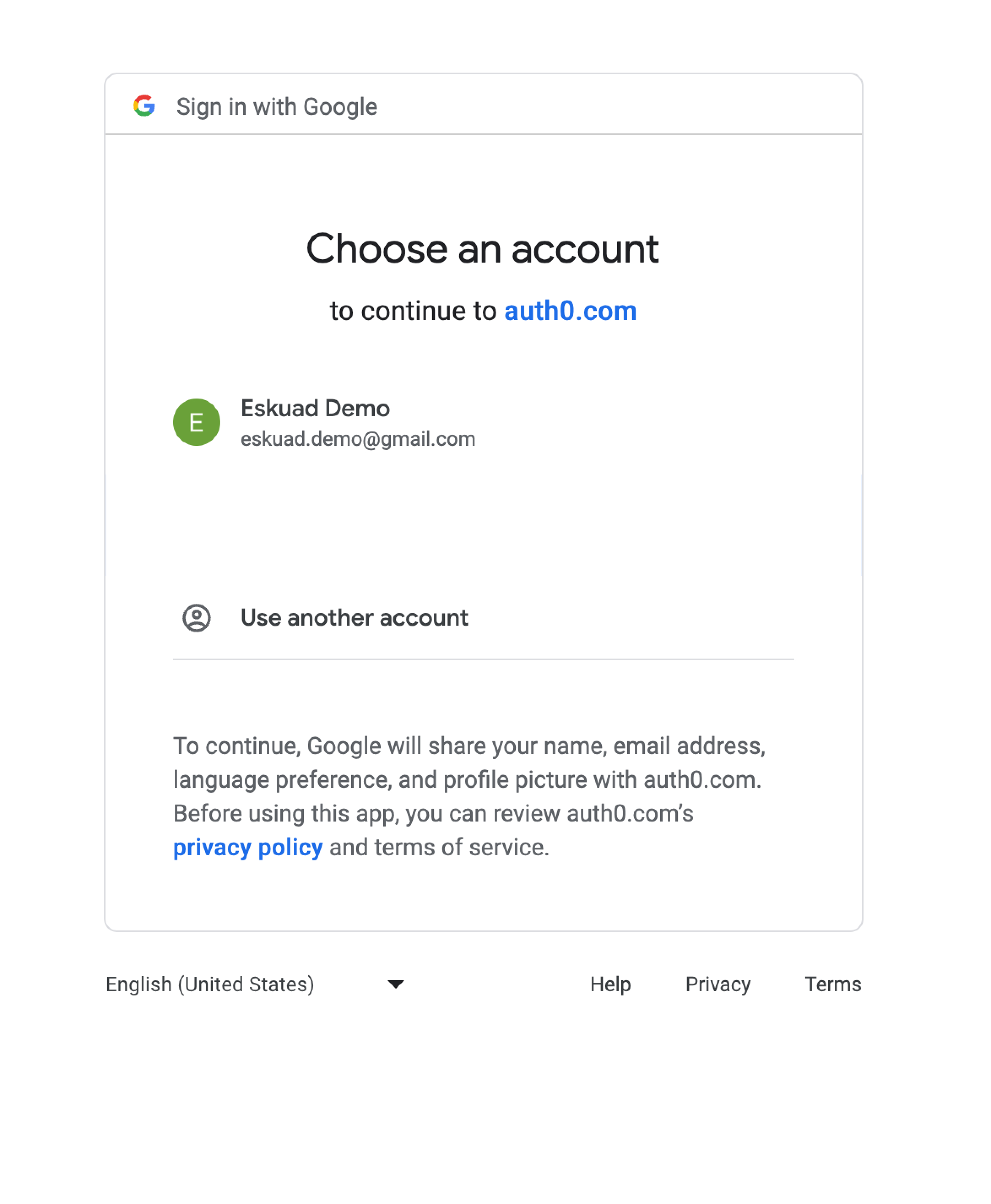 Account picker