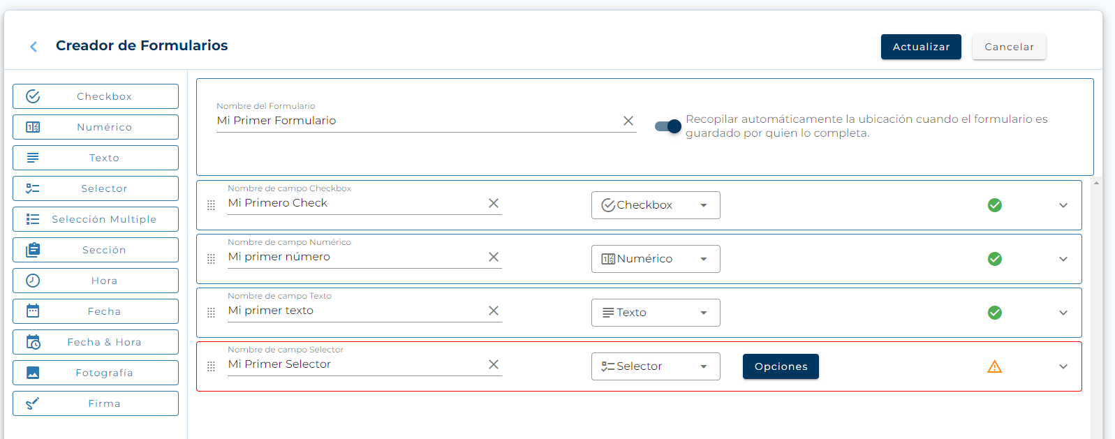 Eskuad formularios para terreno